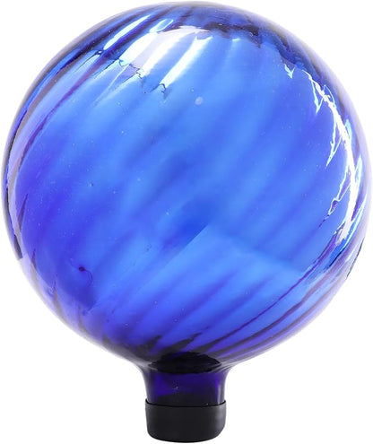 VCUTEKA Gazing Ball, Glass Mirror Polished Hollow Ball Reflective Garden Sphere, Gazing Globe for Home Garden Lawn Outdoor Ornament Yard Decorative, 10-Inch, Dark Blue