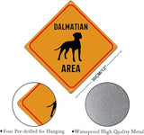 Dalmatian Area Xing Caution Crossing Sign Dalmatian Dog Metal Tin Sign Warning Sign Novelty Road Fence Yard Wall Decor For Indoor Outdoor Highway12x12in