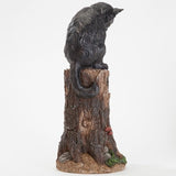 Bits and Pieces - Cat & Mouse Garden Statue- Outdoor Kitten on a Stump Sculpture - 17" Polyresin Home Décor Weather Resistant Lawn Ornament