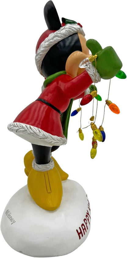 Disney Minnie with Lights Happy Holidays Garden Statue, 12 inches Tall, Officially Licensed Disney Product