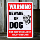 Beware of Dog Sign Boxer Metal Sign Warning Beware of Dog Signs for Fence Outdoor Farm Garden Gate Home Yard Decor 12x16 Inch