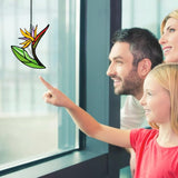 Bird of Paradise Flower Decor Stained Glass Suncatcher,Artificial Fake Flowers Gift for Women,Flowers Ornament Stained Glass Window Hangings,Housewarming Gifts for Mom Grandma