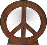 Peace and Heart Staked Signs or Wall Art Rustic or Powder Coated Finishes (Peace XL on Flat Base 24", Naturally Rusted)