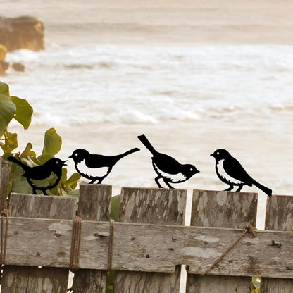 WADORN 4Pcs Birds Metal Yard Art Decor, Birds Animal Metal Outdoor Tree Silhouette Stake for Tree Yard Garden Patio Animal Outdoor Craft Statue Ornaments Gift for Housewarming Home Art Decor