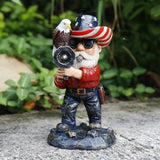 Funny Military Garden Gnome Statue - 7.42 Inch Army Decor for Yard Outdoor Lawn, Weather-Resistant Resin Gnomes Decorations
