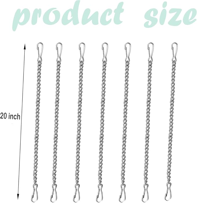 7 Pcs 20 Inch Stained Glass Window Hanging Chain,Premium Decorative Chain for Colorful Glass Windows, Sun Catchers, and Decorative Items, Perfect for Walls, Gardens, and Kitchens