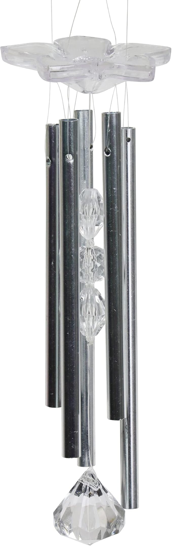 Exhart Wind Chimes, Solar Angel Wind Chime with Metal Wings, 13 LED Firefly Lights, White Acrylic Large Lawn and Yard Decoration, 6.5 x 4 x 42 Inch