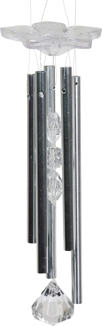 Exhart Wind Chimes, Solar Angel Wind Chime with Metal Wings, 13 LED Firefly Lights, White Acrylic Large Lawn and Yard Decoration, 6.5 x 4 x 42 Inch