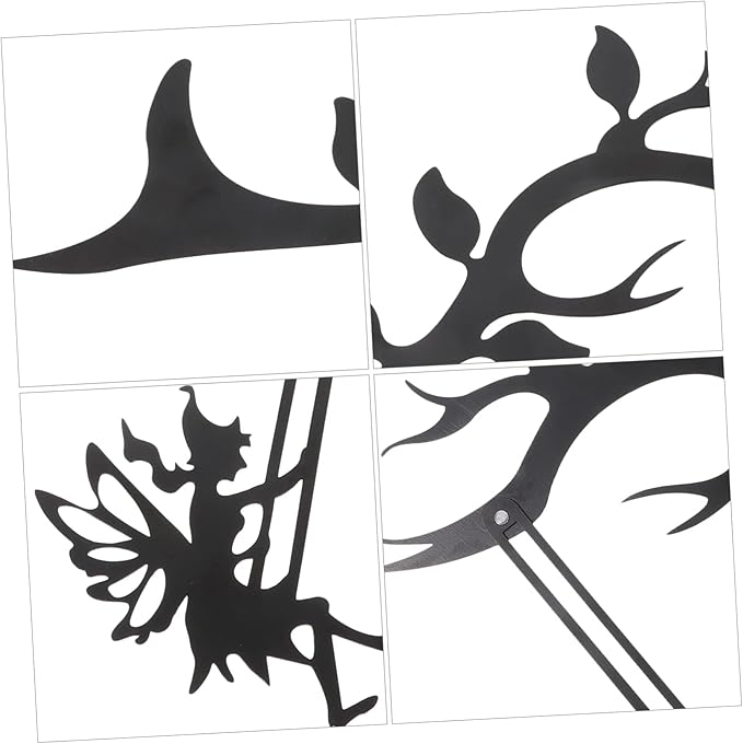 VICASKY Fairy Branch Metal Wall Art Decor Charming Swing Fairy Sculpture Stake for Garden Patio and Home Decoration Durable Vivid Design with Beautiful Texture Pattern