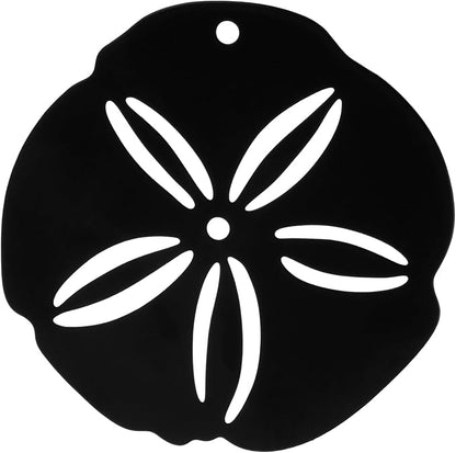 JIEYAO Replacement Wind Catcher, Metal Wind Chime Sail Parts with 16.4FT Nylon Cord Decorative Black Flower Design for Sympathy Wind Chimes and Wind Bells Sand Dollar