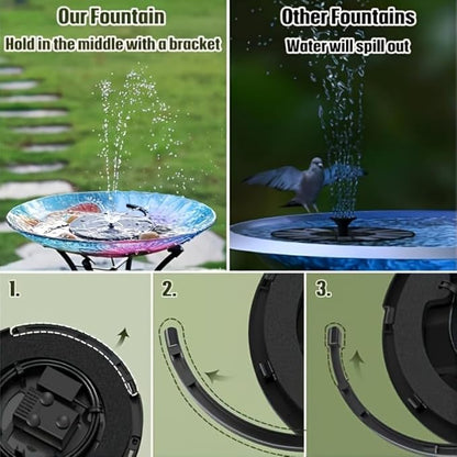 HEERTTOGO 2.8W solar fountain pump, solar powered DIY kit, bird bath solar fountain pump, suitable for bird baths, gardens, ponds, and outdoor solar fountains, portable floating outdoor decorative