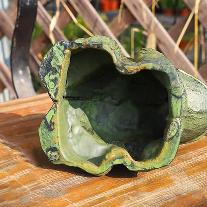 WAYUTO Cast Iron Frog Statue Sitting Frog Figurine Frog Sculpture Figurine Frog Doorstop Frog Ornament for Garden, Yard, Patio, Lawn and Pond Decoration