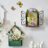 JARPSIRY Fairy Out The Window Tree Hugger Garden Statue, Glow in The Dark Resin Fairy Figurine Wall Art Sculpture Outdoor Tree Faces Decor for Patio Lawn Yard Ornaments (Green)
