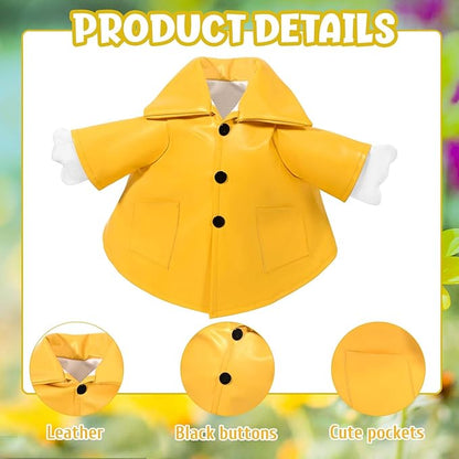 Raincoat Goose Outfits Porch Goose Spring Outfit Goose Raincoat Clothes with Umbrella Hat Fits 23" Geese Statue for Spring Summer Garden Lawn Patio Yard Outdoor Decor (Yellow)
