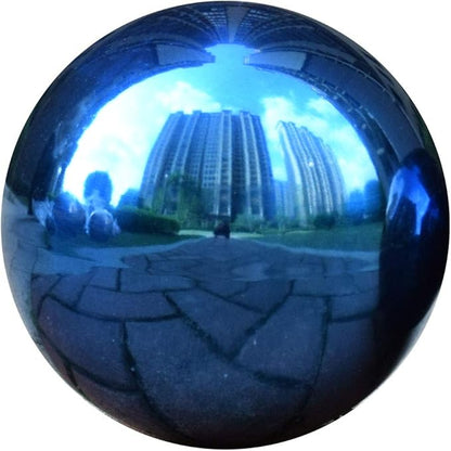 OXSNice 12 inch Gazing Ball,Blue Garden Sphere Mirror Globe Ball,Paint from Stainless Steel Hollow Ball,Polished Reflective Smooth Ball,Durable Shiny Decorations for Garden Patio Yard Home
