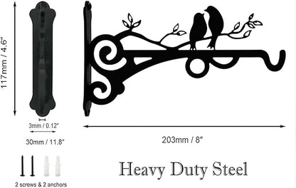 Multipurpose Hanging Basket Plant Brackets Outdoor Indoor, Heavy Duty Solid Steel Plant Hangers, Wall Mounted Lantern Hooks for Garden Plants Flower Light Bird Feeder Pack of 4