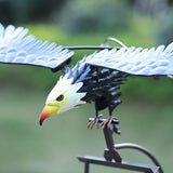 Swinging Eagle/Owl Decorative Wind Spinner for Yard and Garden, Outdoor Metal Windmill Art, Lawn Spinner, Garden Stake Kinetic Sculpture