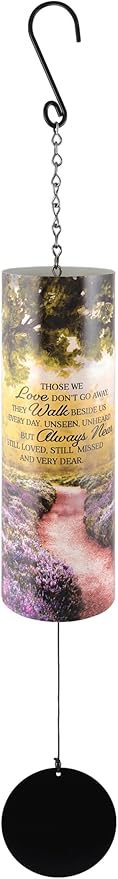 Carson 36" "Always Near Cylinder Chime- Mountain Forest Windchime- Memorial Windchime for Outdoor Decor- Garden Patio Porch- Garden Decor- Personal Loss- Metal Chime- Outdoor Patio Decor