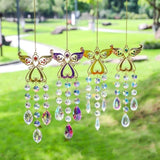 Crystal Sun Catcher, Angle Design Garden Hanging Rainbow Maker Ornament, Decorative Hanging Prism for Windows, Outdoors, Patio, Wedding, Party Decor (Purple)