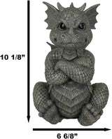 Ebros Gift Whimsical Garden Dragon Folding His Arms with Angry Face Figurine 10.25" H Cute Grumpy Baby Dragon Faux Stone Resin Finish Dungeons and Dragons Mythical Fantasy Sculpture