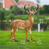 Garden Ornament, Resin Sika Deer Sculpture, Outdoor Garden Crafts Statue Ornament, Simulation Deer Decor Statue for Park, Lawn(25.6x18.5x6.3in)