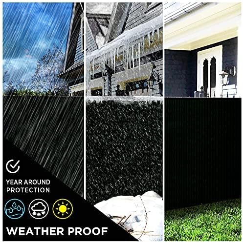 Boen - Backyard Privacy Screen Fence Covering 4' x 50' - Black - Instant Outdoor Privacy Fence Screen for Any Metal, Chain Link, Wood Panels or Plastic Fencing - Shade & Block Wind Privacy Wall