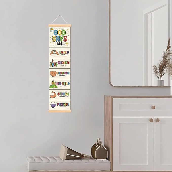 Identity in Christ Banner, Church Banner, Christian Rustic Hanging Door Flag, Farmhouse Decorations Outdoor Indoor, Church Activity Decor, Bible Lesson, Scripture and Words Decorations
