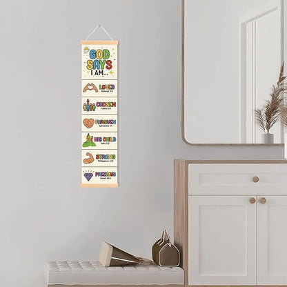 Identity in Christ Banner, Church Banner, Christian Rustic Hanging Door Flag, Farmhouse Decorations Outdoor Indoor, Church Activity Decor, Bible Lesson, Scripture and Words Decorations