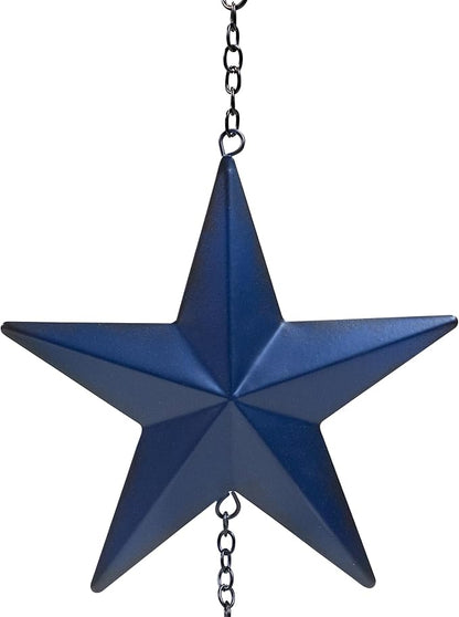 Metal Stars and Bell Hanging Patriotic Wind Chime Decoration - 26"