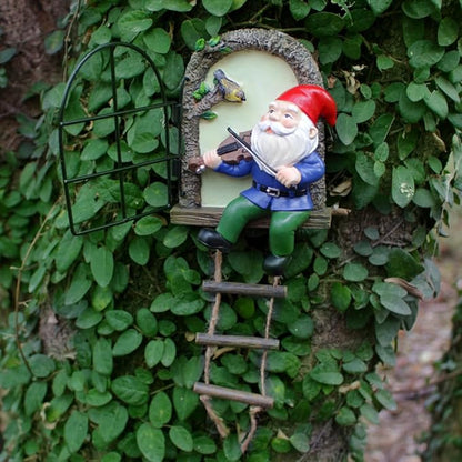 Outdoor Statues Fairy Garden Decoration, Miniature Garden Sculpture Statues Ornament, Outdoor Art Yard Gnomes Elf Tree Face Figurine, Glow in The Dark