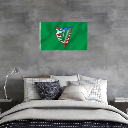 Green Harp Ireland Flag 6X10FT, Am Harp Flags,Both Sides Printed, Men Women Banner,Vibrant Colors, Double Stitched with 2 Brass Grommets, Bar Garden Street Decoration, GYM, Office Decor,Indoor Outdoor Use,Gifts. (US-Green, 2x3ft)