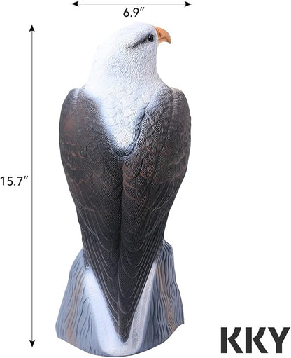 KKY Fake Plastic Eagle Bird, Garden Owl Statue,Can Repel Pigeons Away from The House, Garden, Pool.
