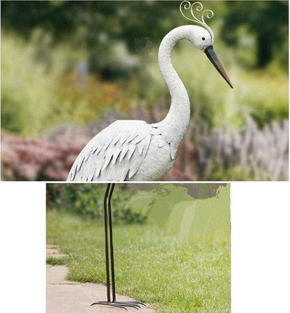 Outdoor Sculptures for Garden Crane Sculpture, Villa Garden Decoration Large Bird Statue Decoration Wrought Iron Crane Animal Metal Sculpture