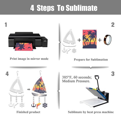 4Pack 10inch Sublimation Wind Spinner Blanks 3D Aluminum Metal Wind Sculpture Kinetic Spinners for Yard and Garden Indoor Art Ornaments Hanging Decoration (Boat)