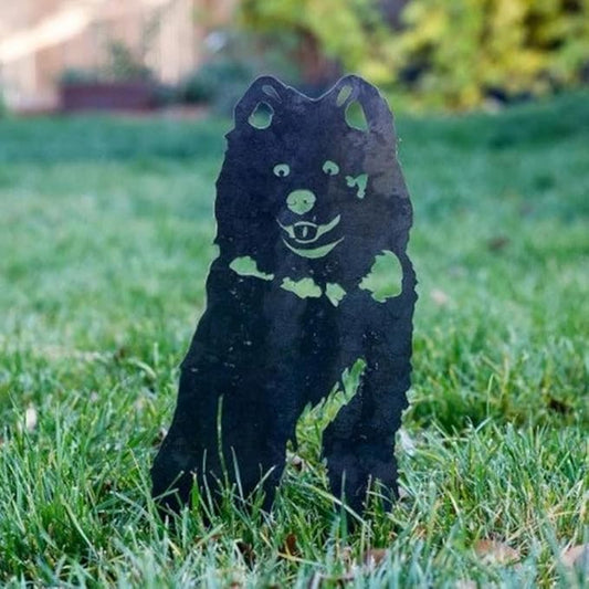 Dog Style Metal Puppy Silhouette Garden Statues French Bulldog/Doberman Pinscher Backyard Lawn Stakes, Festival Decorations & Yard Decor Iron Art (Q)