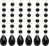 PATIKIL Teardrop Crystal Chandelier Pendants Beads, 6 Pack 160mm Length 38mm Chandelier Prisms Parts Ornaments Hanging Beads for DIY Arts Crafts Decoration, Black