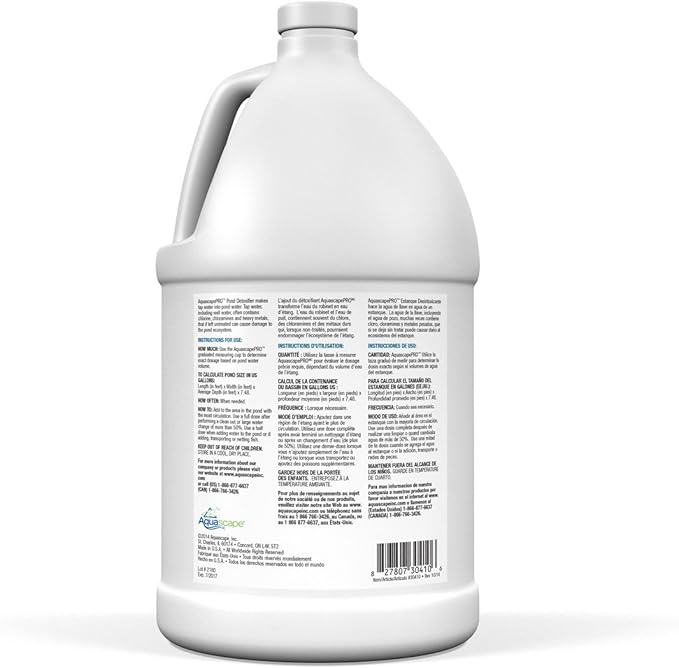 Aquascape 30410 AquascapePRO Pond Detoxifier Liquid Treatment for Pond Water Feature Waterfall Stream, 1 Gallon