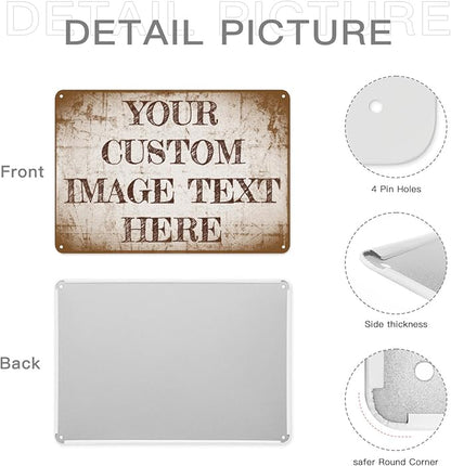 Custom Signs Outdoor Metal Sign Custom Signs For Office Businessd Personalized Retro Signs for Outdoor Indoor Home Vintage Delivery Signs, Road Signs, Parking Signs 6x8in