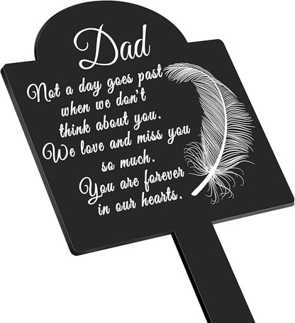 Roowest Cemetery Grave Decorations Acrylic Memorial Stakes Grave Stake Markers Sympathy Garden Plaque Waterproof Remembrance Sympathy Gift for Cemetery Graveside Outdoors Yard(Dad)