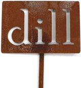 Classic Metal Garden Markers 19 Inches Tall (dill, Naturally Rusted)