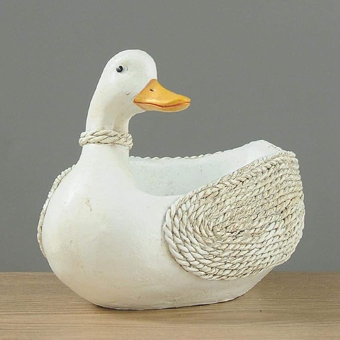 Garden Ornaments Decor Statue Outdoor,Abstract Unique Statue Sculpture Creative Statues and Sculptures Outdoor Decor for Garden,Simulation White Duck Model Statue Resin Sculpture Sundries