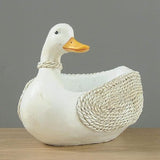 Garden Ornaments Decor Statue Outdoor,Abstract Unique Statue Sculpture Creative Statues and Sculptures Outdoor Decor for Garden,Simulation White Duck Model Statue Resin Sculpture Sundries
