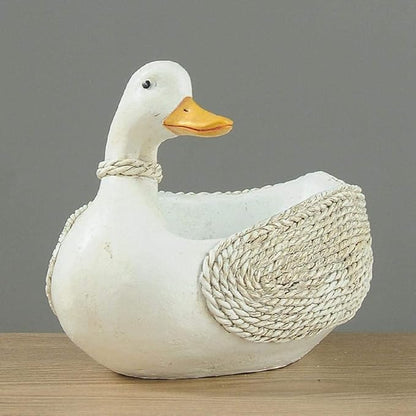 Garden Ornaments Decor Statue Outdoor,Abstract Unique Statue Sculpture Creative Statues and Sculptures Outdoor Decor for Garden,Simulation White Duck Model Statue Resin Sculpture Sundries