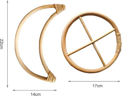 2Pcs Brown Wind Chime Circles, DIY Wind Chimes, Circles of Wind Chime or Frames, Long Lasting House Garden Parts Transparent Top, Round Wind Chimes Patio, Outdoor Décor