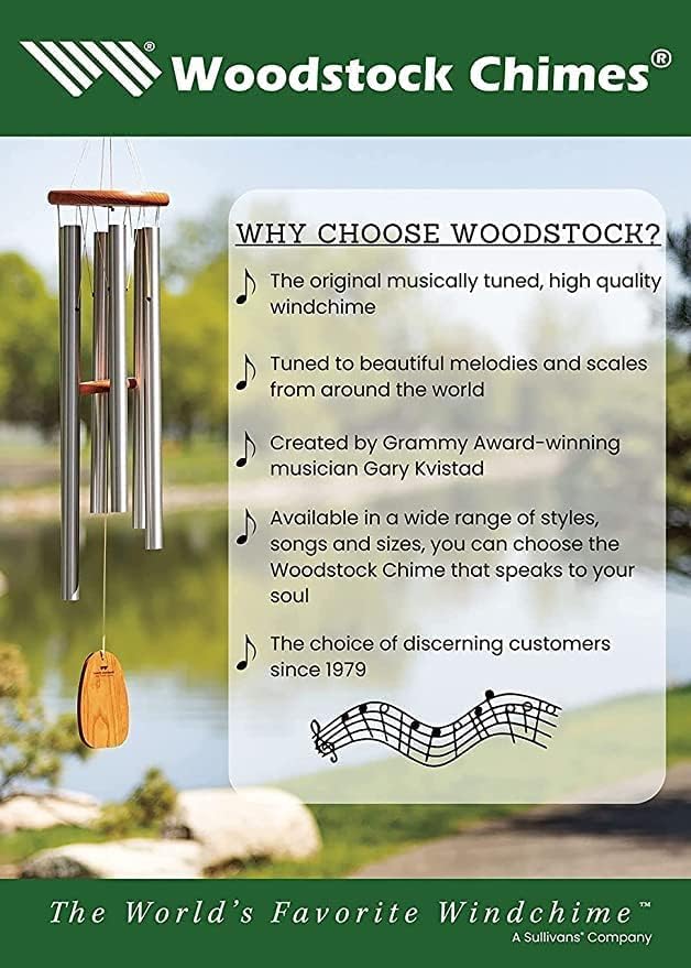 Woodstock Wind Chimes for Outside, Outdoor Decor, Garden and Patio Decor Singing in The Rain Chime, Large (37'') Wind Chime (RAINL)