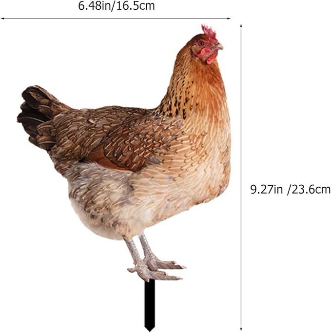 IMIKEYA 1 Set Hen Chick Ground Plug Chicken Acrylic Stake Outdoor Courtyard Decoration Garden Acrylic Sign Outdoor Adornment Simulation Chicken Insert Garden Chicken Insert Yard Ornament