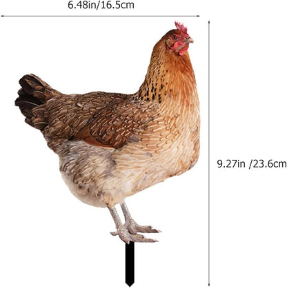 IMIKEYA 1 Set Hen Chick Ground Plug Chicken Acrylic Stake Outdoor Courtyard Decoration Garden Acrylic Sign Outdoor Adornment Simulation Chicken Insert Garden Chicken Insert Yard Ornament