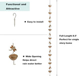 Dragonfly & Bowl Rain Chains, 8.5 ft Length Decorative Rain Catcher Chain for Gutters Outside, Iron Rain Gutter Replacement Downspout, Patina Color