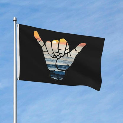 Shaka Waves Flag 3x5 Ft Double Sided Outdoor, Garden Yard Decoration Banner with Brass Grommets, for Home, Porch, Wall