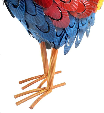 Metal Rooster Statue Garden Chicken Sculpture Decoration Metal Yard Art for Yard Outdoor Indoor Decoration (#B)